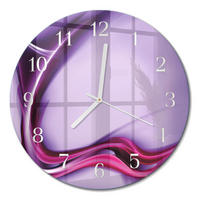 WANDUHR fi30 cm - Abstraktion - Lila, Glas (30/30/0.4cm) - TULUP