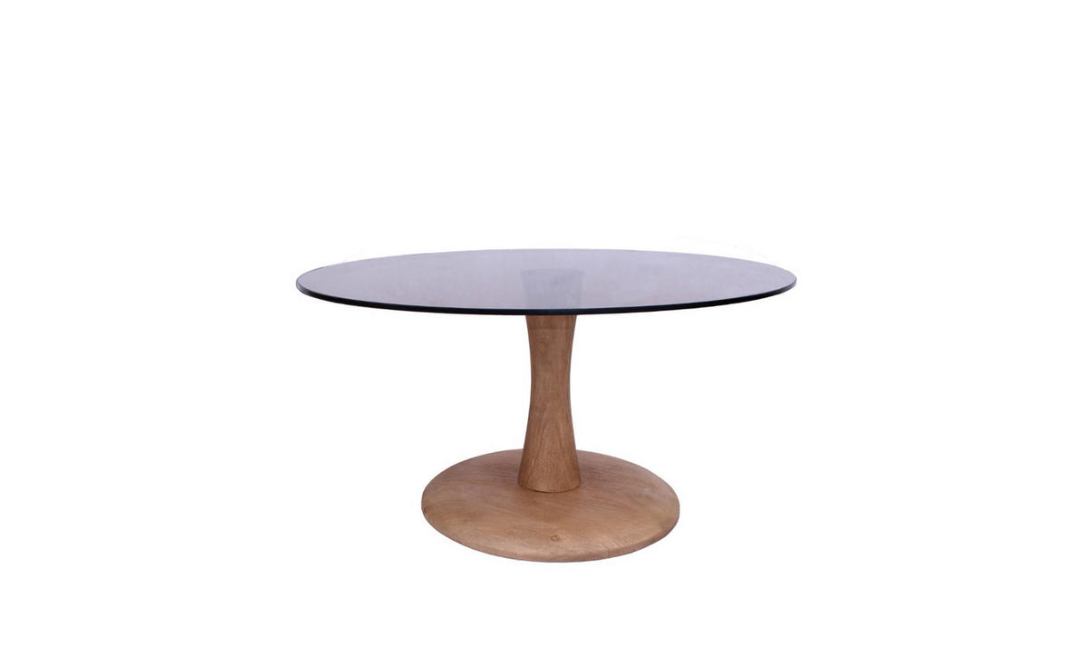 BEISTELLTISCH rund aus Glas 75x75x30cm, braun - Braun, Glas (75/75/45cm) - Livingfurn