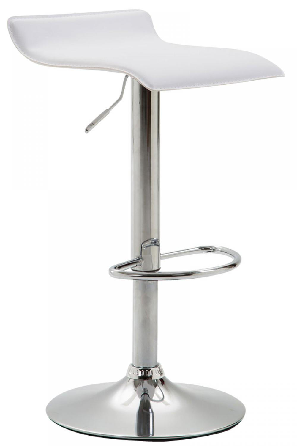 BARHOCKER Lederlook weiß - Chromfarben/Weiß, Textil/Metall (36/63/39cm) - CLP