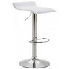 BARHOCKER Lederlook weiß - Chromfarben/Weiß, Textil/Metall (36/63/39cm) - CLP