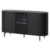 KOMMODE Zante 150 2D1W 03 mit weißer LED Beleuchtung - Goldfarben/Schwarz, Holzwerkstoff/Metall (151/81/40cm) - MIRJAN24