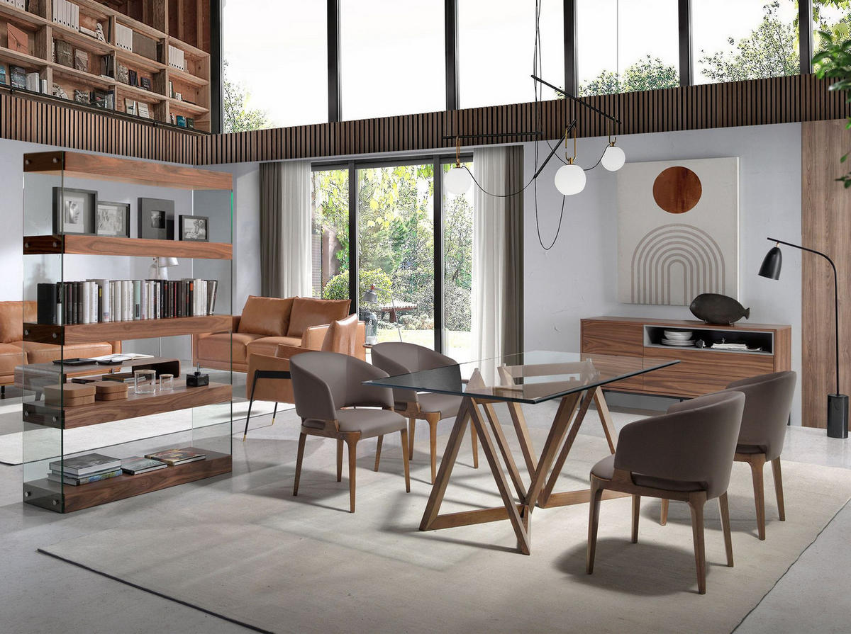 STUHL Nerzfarbener Öko-Leder 57/58/76 cm - Taupe/Fango, Leder/Holz (57/76/58cm) - ANGEL CERDA