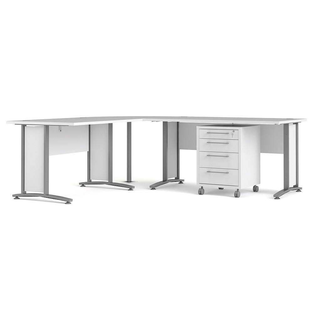 ECKSCHREIBTISCH Weiß - Weiß, Holzwerkstoff (230/200/75cm) - ebuy24
