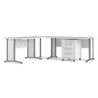ECKSCHREIBTISCH Weiß - Weiß, Holzwerkstoff (230/200/75cm) - ebuy24