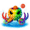 WASSERBASKETBALL KRAKI Mehrfarbig 9-teilig - Multicolor, Kunststoff (81/81/45cm) - Coemo