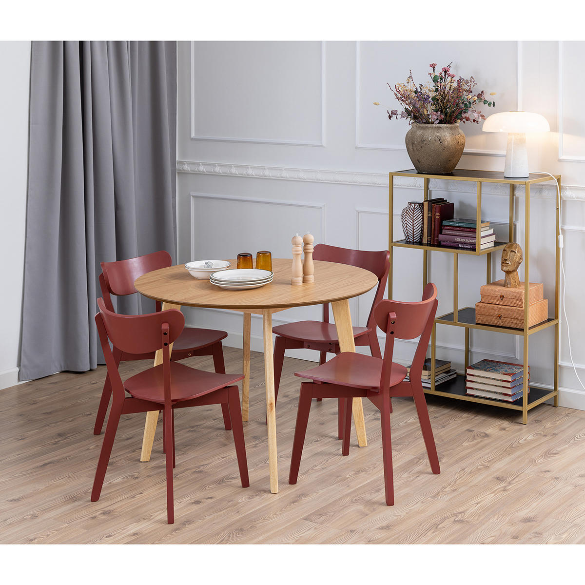 ESSTISCH - rund - Eichefarben, Holzwerkstoff (105/105/76cm) - home24