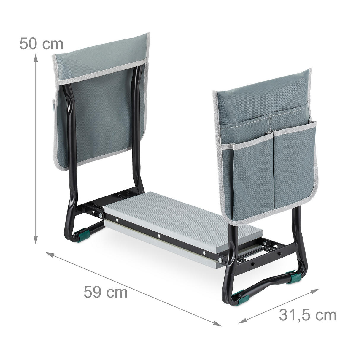 KNIEBANK - Multicolor, Textil/Metall (59/50/31.5cm) - Relaxdays