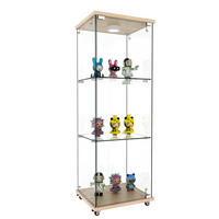 VITRINE in Naturfarben Glasvitrine mit LED-Beleuchtung für Wohn- und Schlafzimmer, B42.5/T36.5/H120cm - Naturfarben, Glas/Holzwerkstoff (42.5/120/36.5cm) - STILVORA