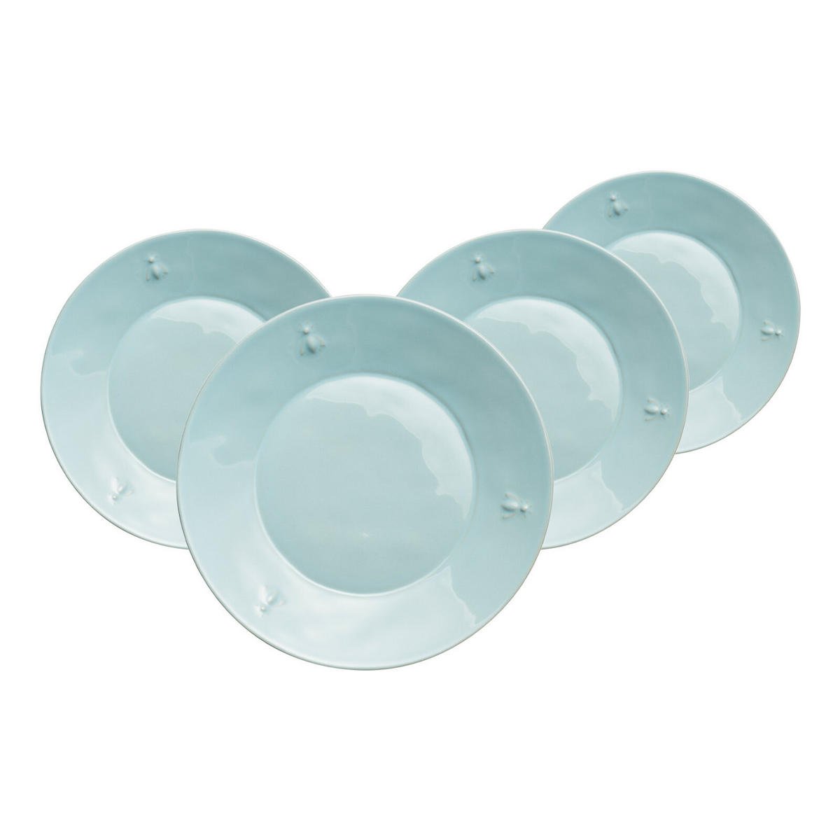 DESSERTTELLER Biene blau ø 21 cm 4er Set - Blau, Keramik (21.4cm) - La Rochère