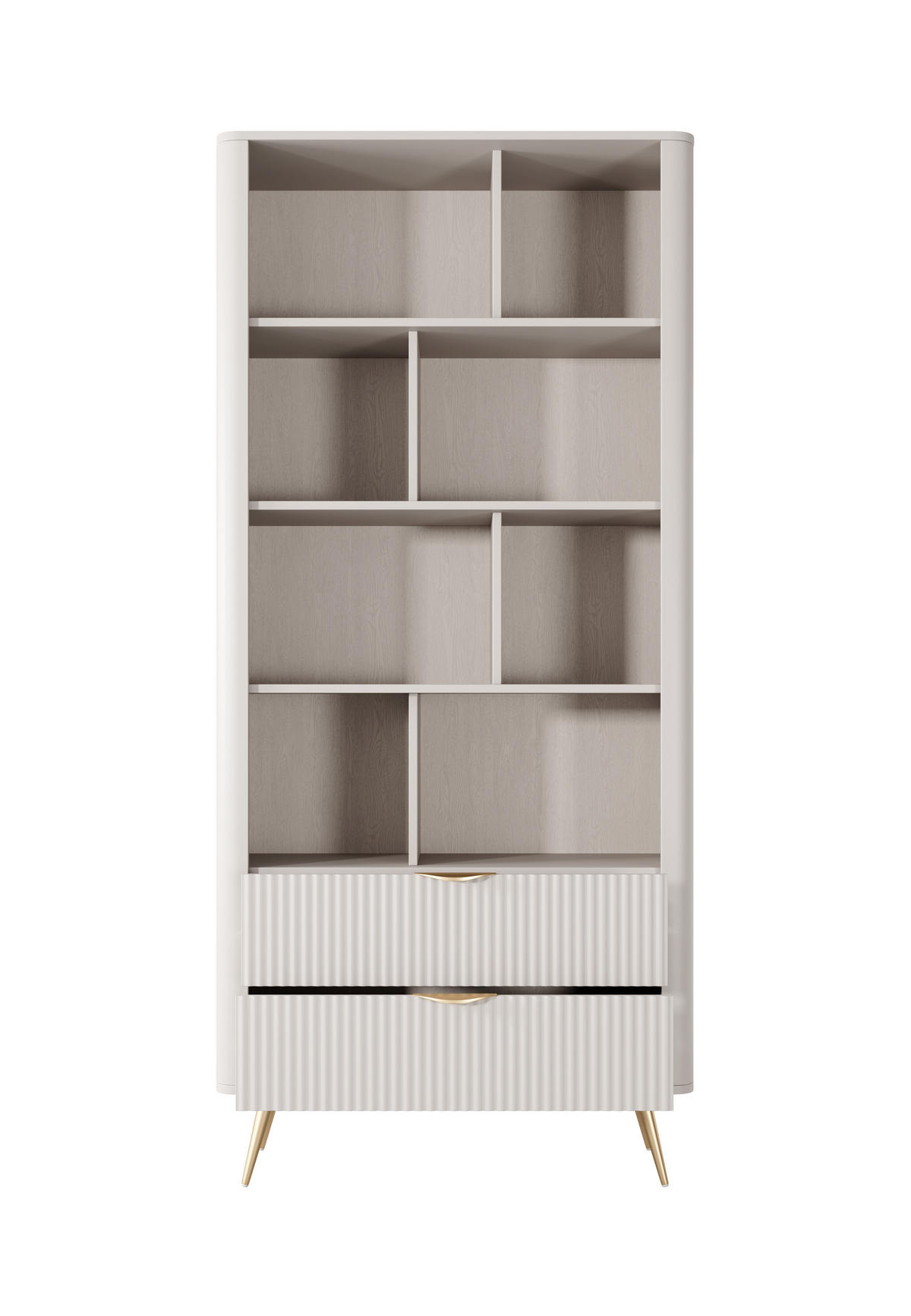 BÜCHERREGAL LANTANA 88,2x38x193,8 cm, Regal Beige - Beige, Holzwerkstoff (88.2/193.8/38cm) - MASSENO