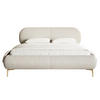 POLSTERBETT Ovalle Cremeweiß mit goldenen Metallbeinen 140 cm - Goldfarben/Creme, Textil/Metall (140/200cm) - Selsey