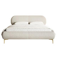 POLSTERBETT Ovalle Cremeweiß mit goldenen Metallbeinen 140 cm - Goldfarben/Creme, Textil/Metall (140/200cm) - Selsey