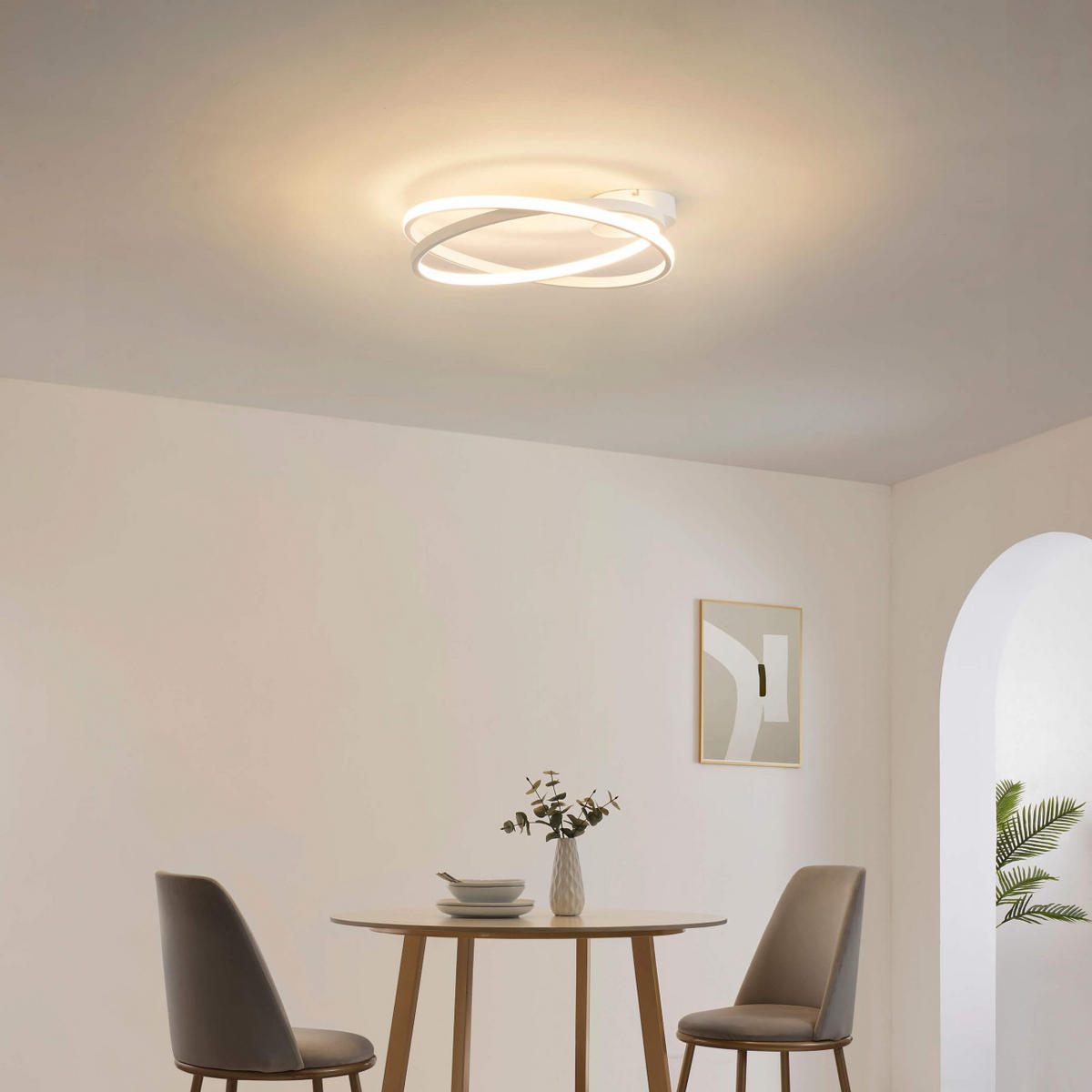 DECKENLEUCHTE Unity, Weiß, 50.8cm - Weiß, Metall (50.8/50.3/13cm) - KOSILUM