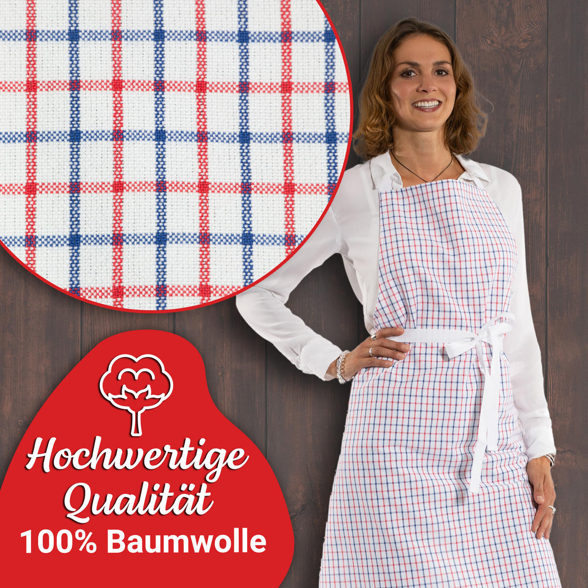 SCHÜRZE , 84x100 cm, 100% Baumwolle, Weiß - Weiß, Textil (84/100cm) - Zollner