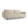 3-SITZER SOFA mit Schlaffunktion Chenille Stoff Beige - Beige/Schwarz, Textil/Metall (230/86/105cm) - LaMiaSofa