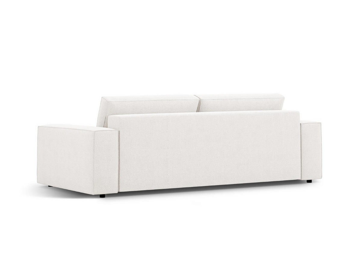 SOFA ausklappbar mit Bettkasten Jodie aus Boucle weiß 3 Sitzplätze - Weiß, Textil (107/86/247cm) - Micadoni