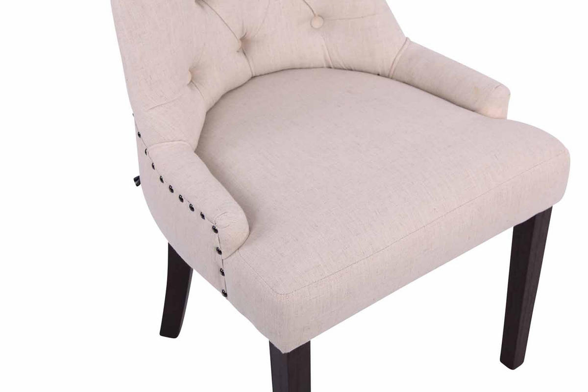 ESSZIMMERSTUHL Aboli, 2er Set Stoff, antik Creme - Dunkelbraun/Naturfarben, Holz/Textil (55/92/58cm) - TPFLiving