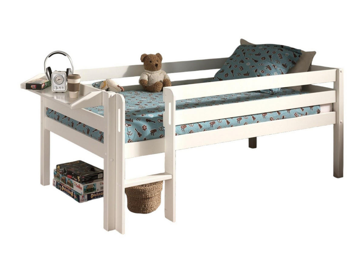 KOJENBETT Karolina 208x83x105 aus Massivholz in Weiß - Beige, Holz (90/200cm) - 58aufmkessel