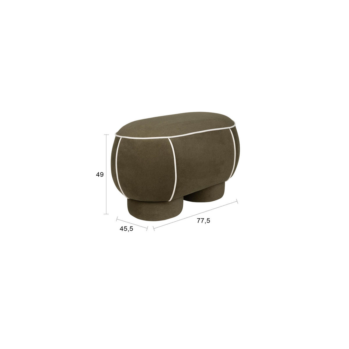 SITZBANK Marina Hocker M Grün - Grün, Kunststoff (77.5/49/45.5cm) - Housecraft Living