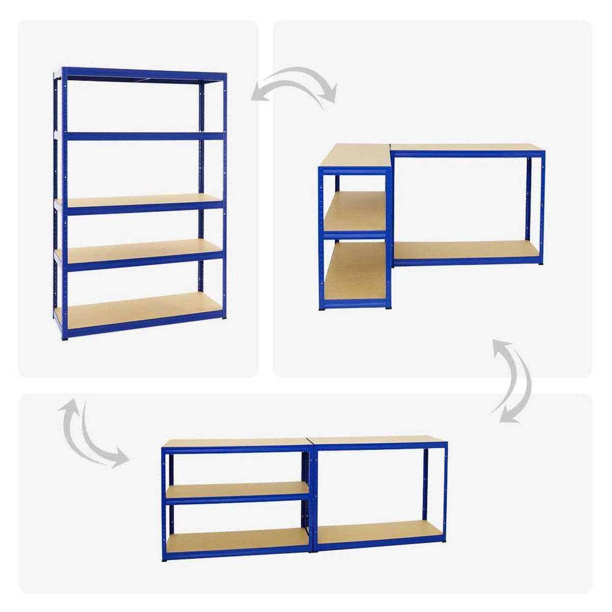 SCHWERLASTREGAL Big Elephant S 2er-Set mit 2x 180x120x45 cm Fachlast 250 kg Blau - Blau, Metall (240/180/45cm) - PROREGAL