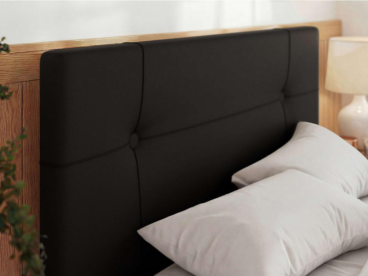 ČALÚNENÁ POSTEĽ CALERIO CLASSIC 200/200 - Čierna Ekokoža - Matrac Pocket - čierna, textil/plast (200/200cm) - MKS
