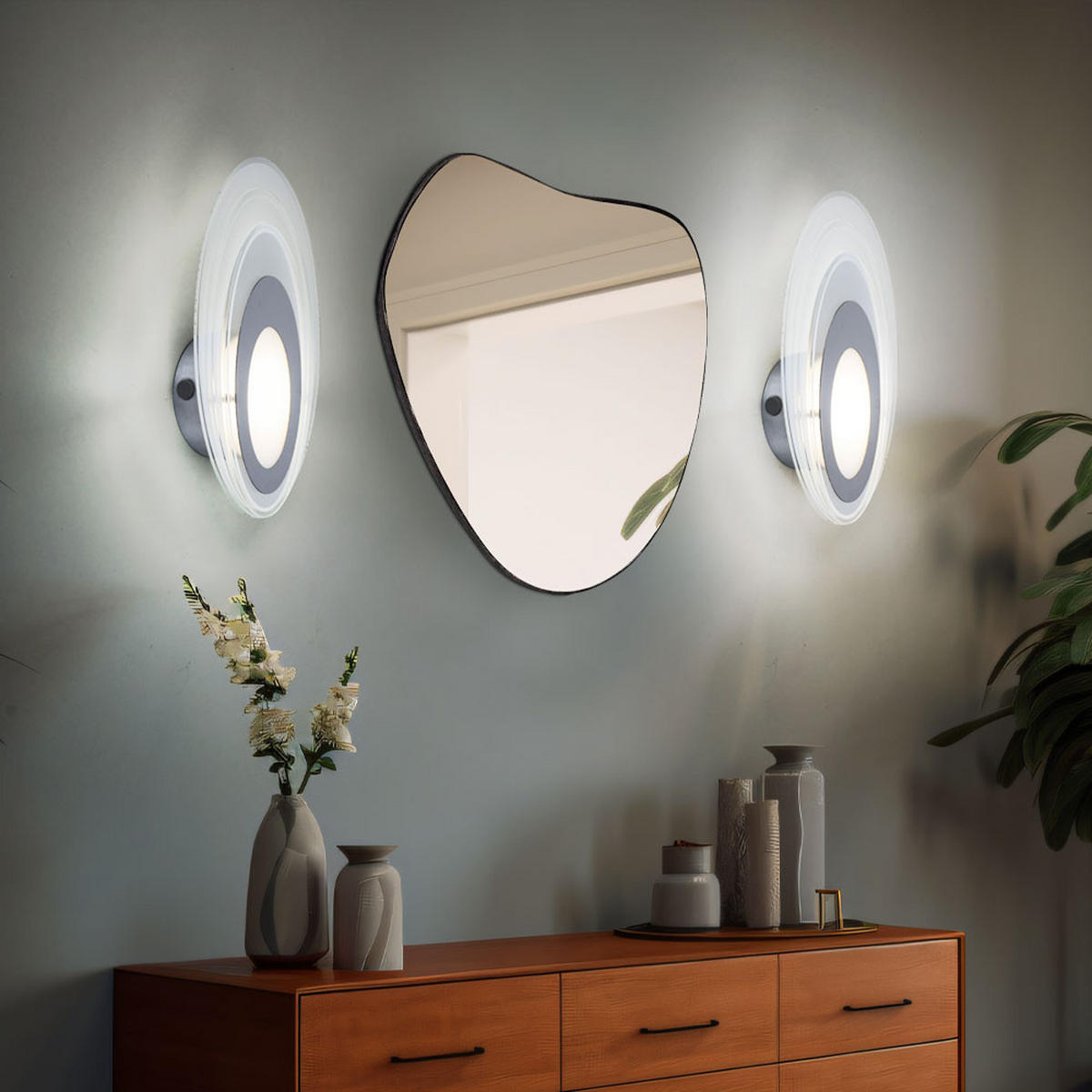 LED WANDLEUCHTE Aluminium Silber Satiniert - Silberfarben, Metall (16/5.5/28cm) - Esto