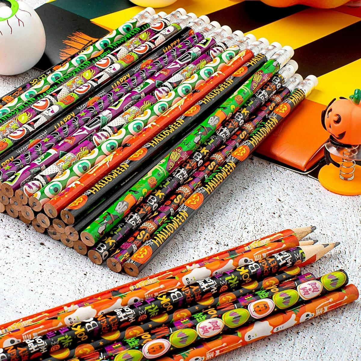 BLEISTIFT 48-teiliges Set Halloween-Designs - Multicolor, Holz