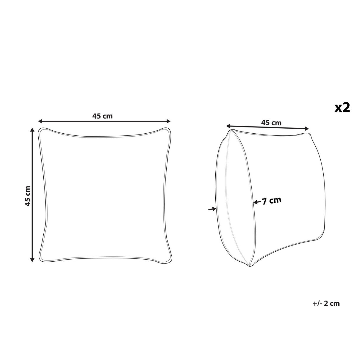 DEKOKISSEN 2er-Set Violett 45/45 cm Crossandra - Violett, Textil (45/45cm) - Beliani