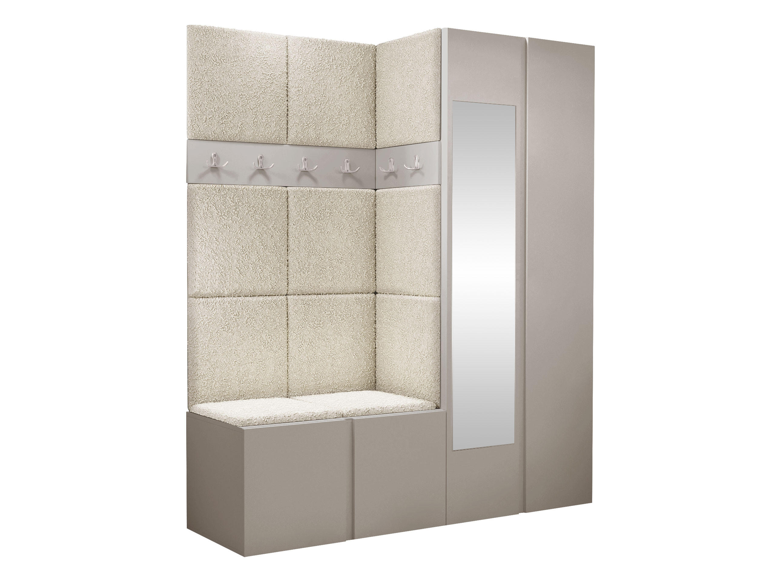 GARDEROBEN-SET Orion XII - Kaschmir/Creme, Holzwerkstoff/Kunststoff (158/186/46cm) - MIRJAN24