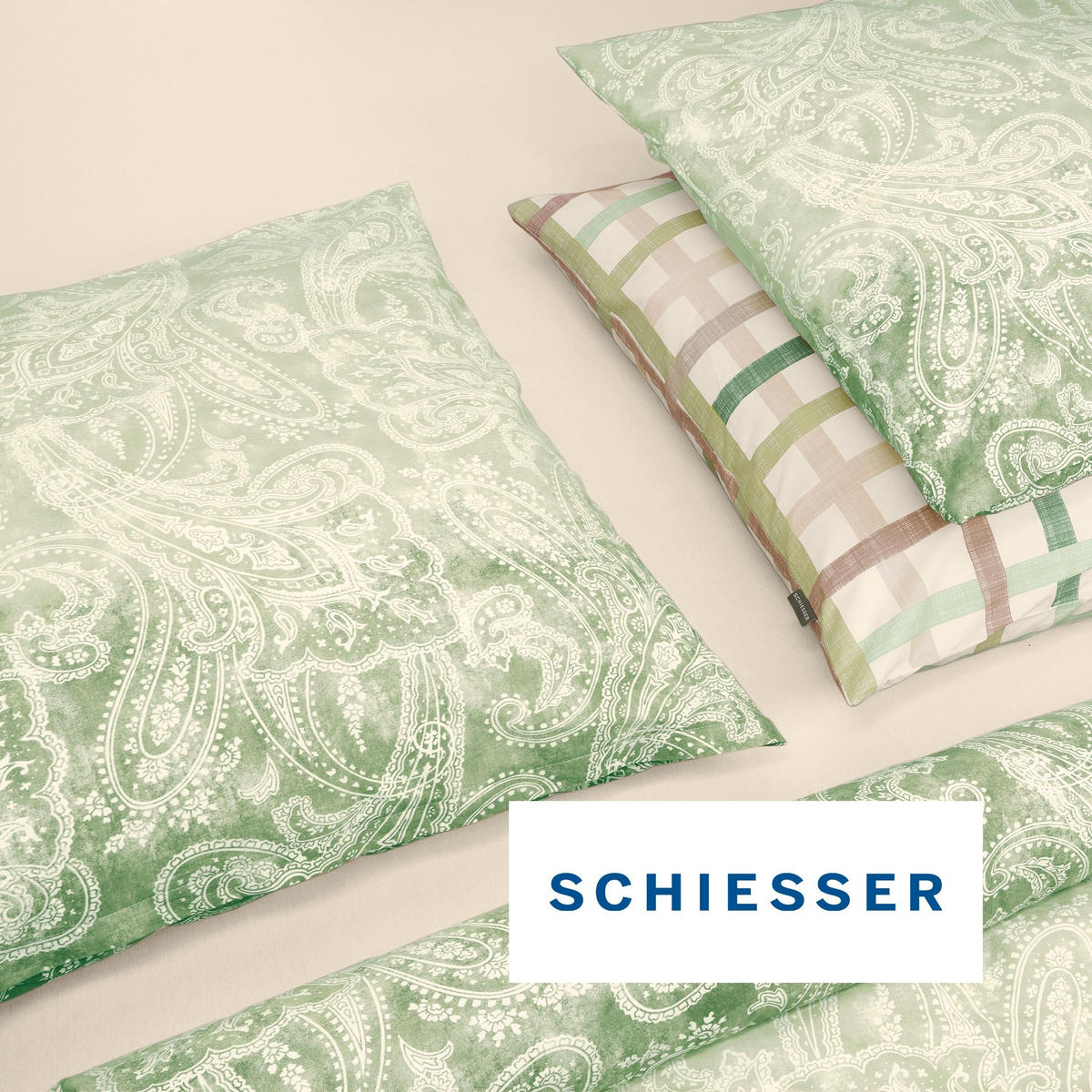 BETTWÄSCHESET Luiza - Renforcé - 2-teilig - 135x200 cm - Grün - Grün, Textil (135/200cm) - SCHIESSER