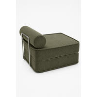 SCHLAFSESSEL ausklappbar, modularer Bodensessel mit Rückenrolle in Khaki - Waldgrün, Textil (80/62/95cm) - SURB