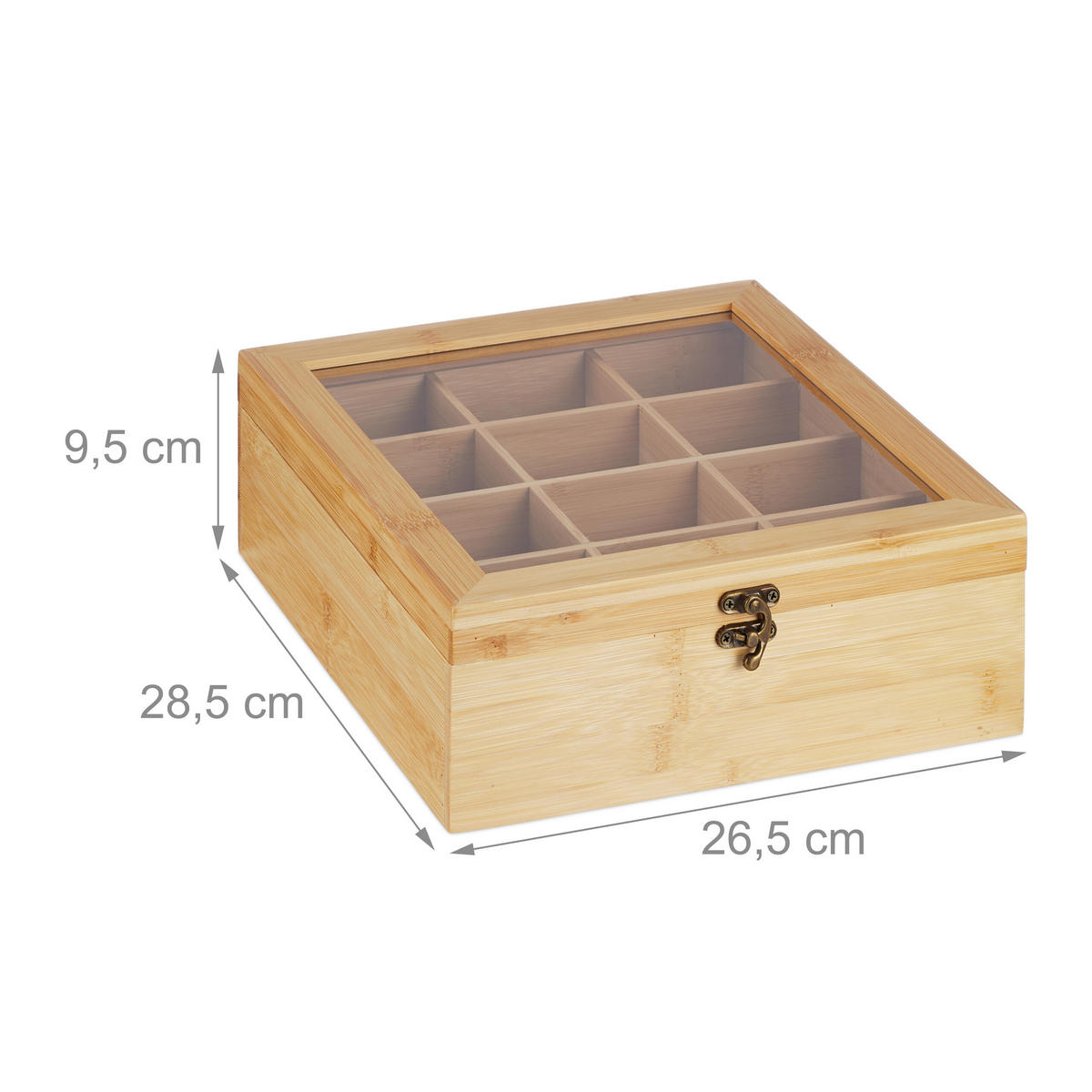 TEEBOX - Multicolor, Holz/Kunststoff (26.5/9.5/28.5cm) - Relaxdays