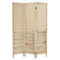 PARAVENT 3 teilig Osaka 170x121 cm Natur aus Holz - Braun, Holz (121/170/2cm) - ML-DESIGN