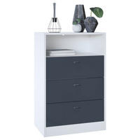 KOMMODE Pino Fronten in Anthrazit matt - Dunkelgrau/Anthrazit, Holzwerkstoff (56/86.5/36cm) - Vladon