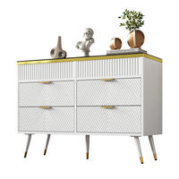 KOMMODE 120/40/76 cm aus Glas und Spanplatte mit 6 Schubladen Weiß - Weiß, Holzwerkstoff (120/76/40cm) - Modenvie