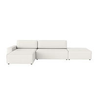 ECKSOFA Lummo La mit Schlaffunktion, Cremeweiß - Weiß, Textil (363/185cm) - Fedve