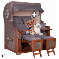 STRANDKORB 2-Sitzer Düne Mahagoni 551 - Braun/Grau, Holz (125/170/80cm) - Mr. Deko