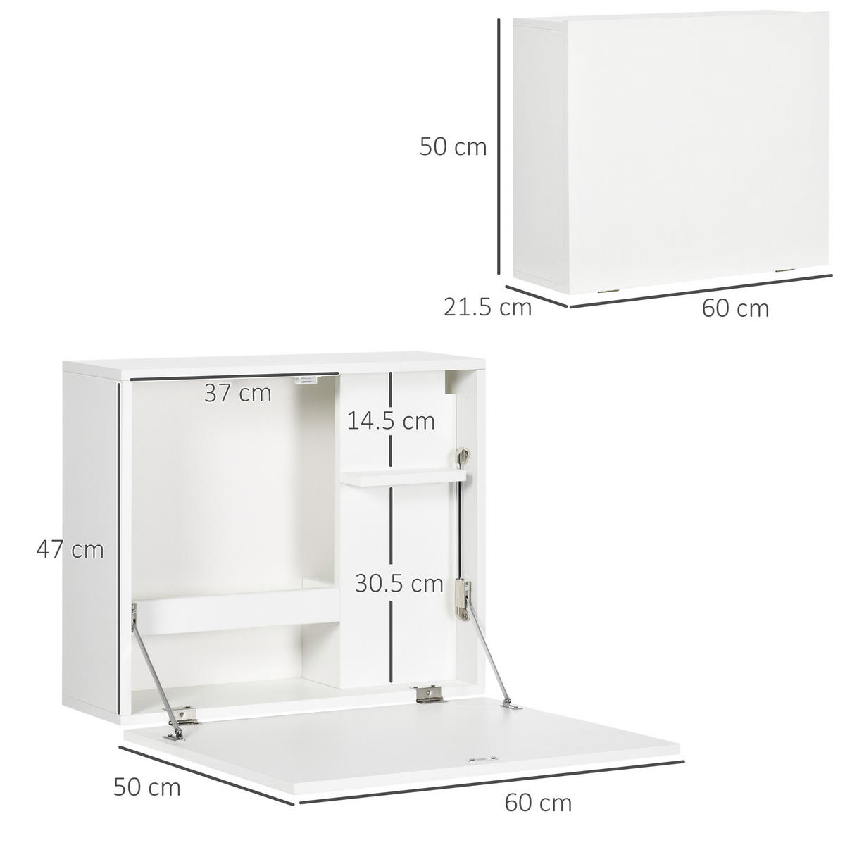 BÜROTISCH Weiß 1 Stück - Weiß, Holzwerkstoff (21.5/60/50cm) - GiPP