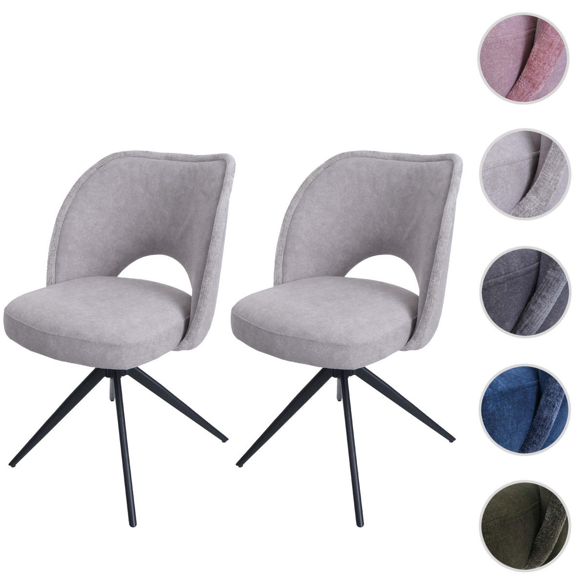 ESSZIMMERSTUHL Hellgrau 2er-Set - Hellgrau, Textil (54/84/60cm) - MCW