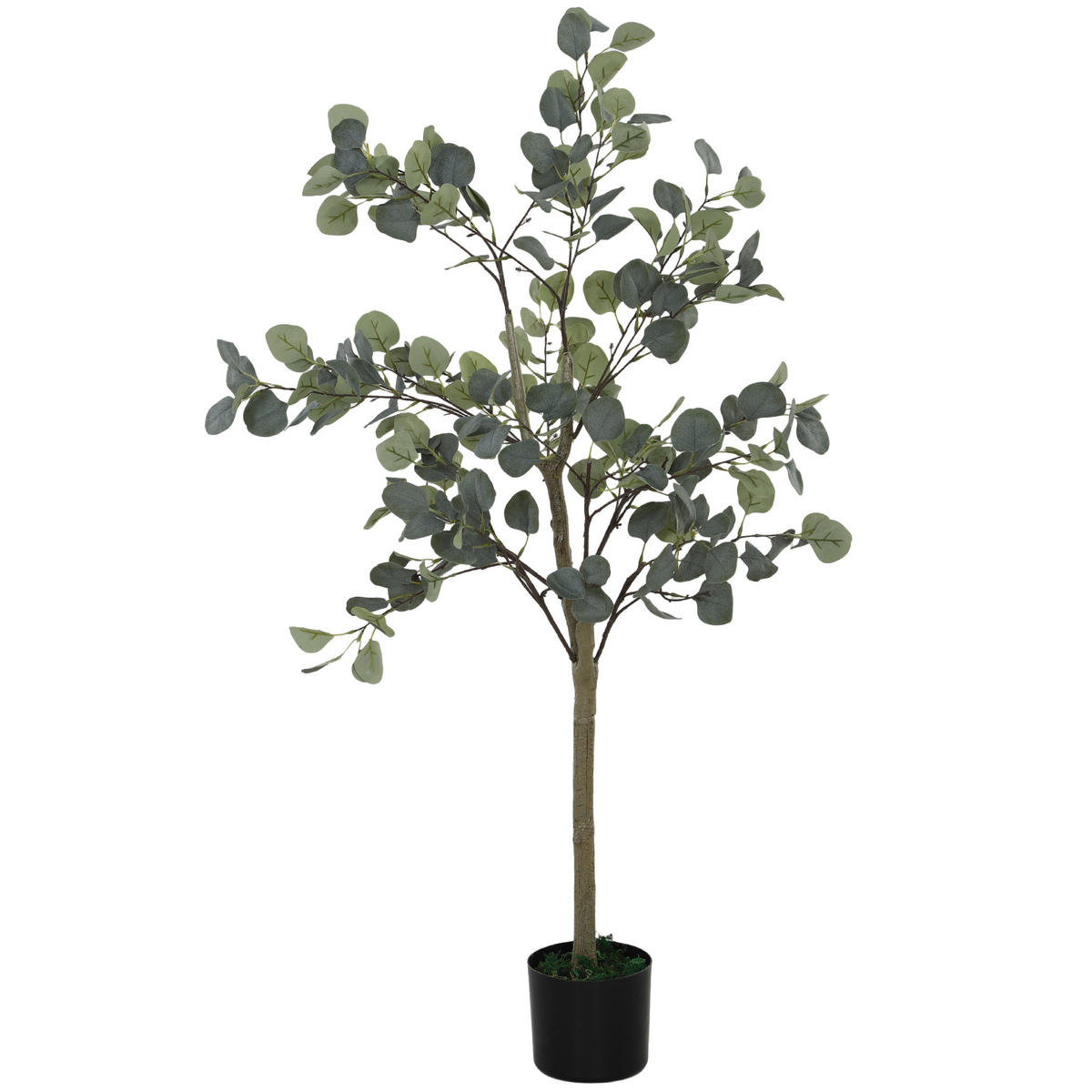 KUNSTPFLANZE, Künstlicher Eukalyptus 150 cm, 230 Blätter im Topf, für Innenbereich, Grün - Multicolor, Kunststoff (150cm) - FORIOUS