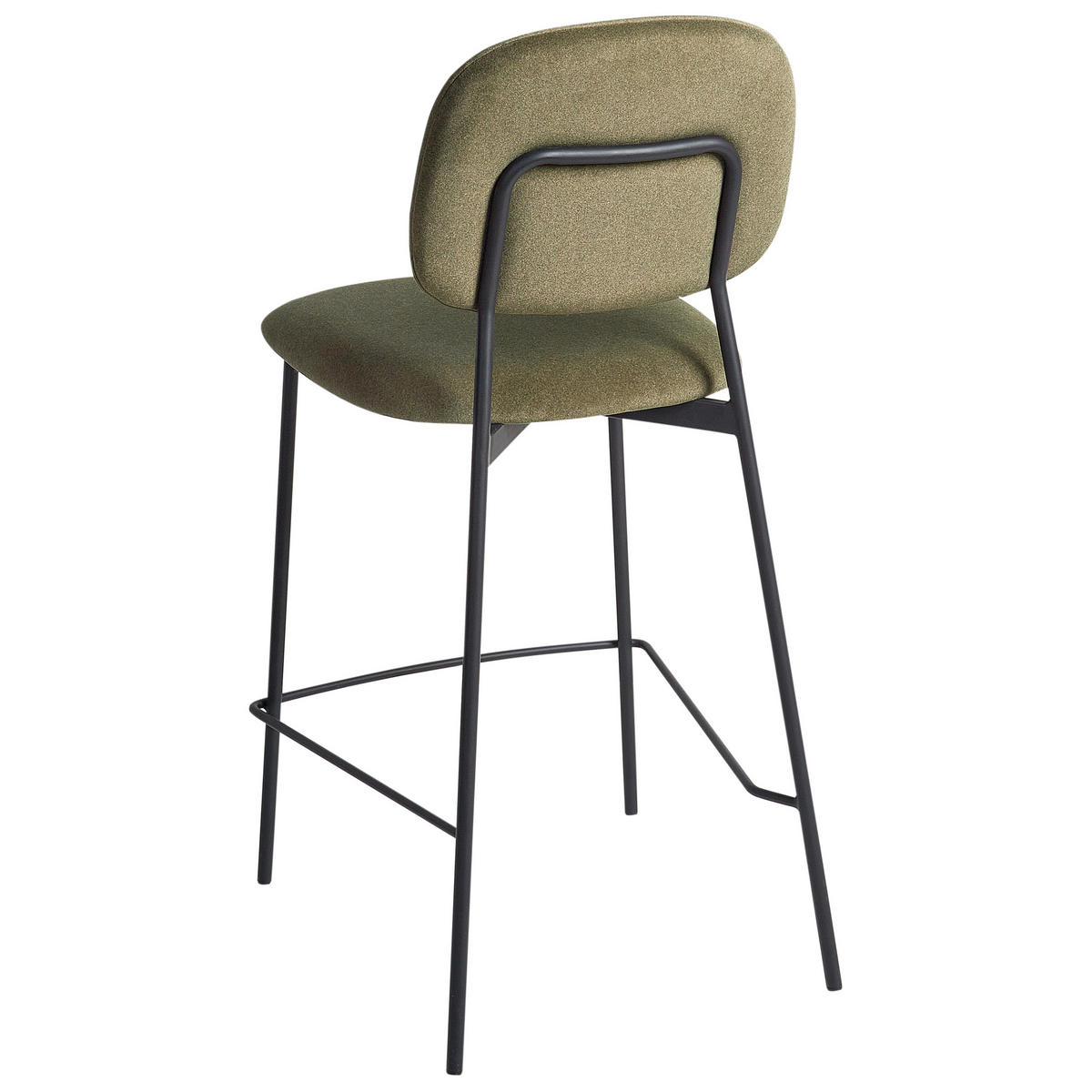 BARSTUHL 2er-Set Samtstoff Olivgrün Duette - Schwarz/Grün, Textil (45/96/48cm) - Beliani