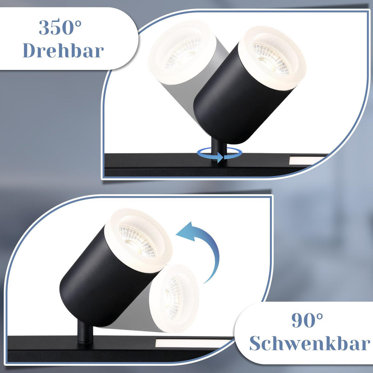 DECKENLEUCHTE Boden 4-flammig 110/5/15 cm - Schwarz, Kunststoff (110/5/15cm) - Nettlife