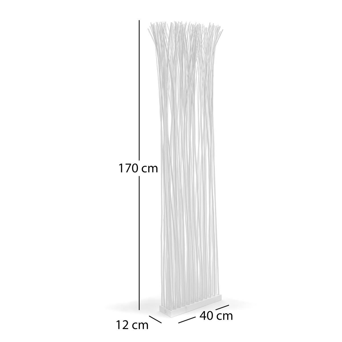 RAUMTEILER Slim 170x40 cm, Weidenholz-Zweige weiß - Weiß, Naturmaterialien (40/170/12cm) - DESIGN DELIGHTS
