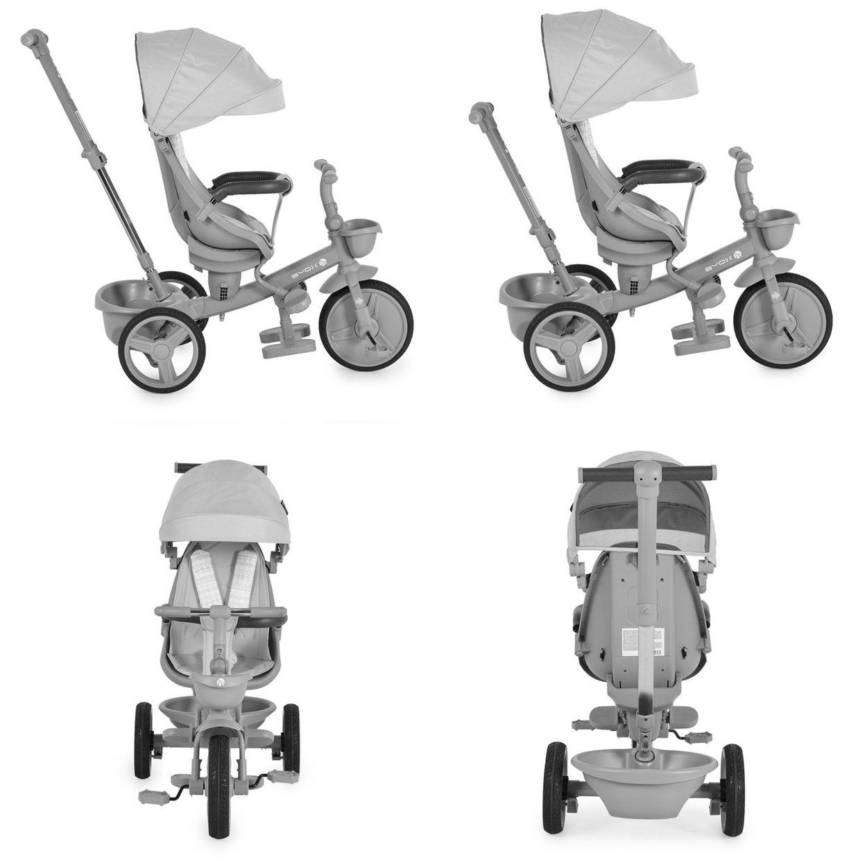 DREIRAD Fusion grau verstellbar PU-Reifen drehbarer Sitz Schiebestange - Grau, Metall (90/49/94cm)