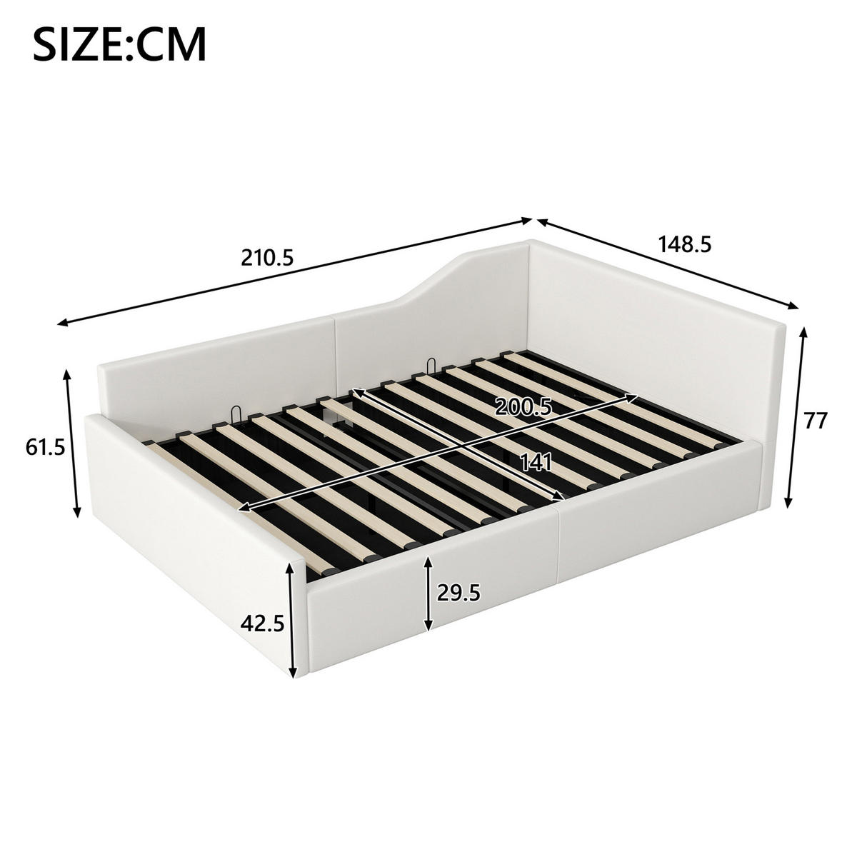 ČALÚNENÁ posteľ 140/200 cm béžová z MDF a preglejky s úložným priestorom - béžová, kompozitné drevo (140/200cm) - OKWISH