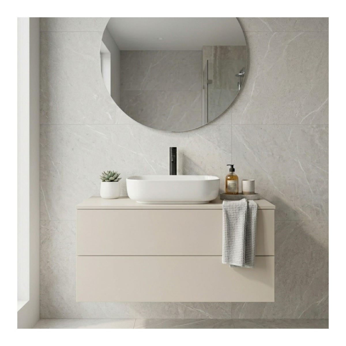 WASCHTISCHUNTERSCHRANK Color 2S 80 Kaschmir - Kaschmir, Holzwerkstoff (80/50/45cm) - mzm24