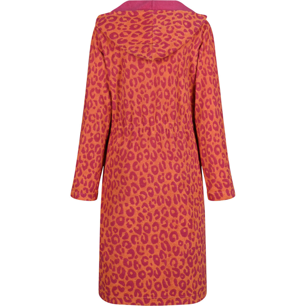 BADEMANTEL DAMEN KURZMANTEL MIT KAPUZE TWO-TONE LEO 851 PINK - 23 - Rosa, Textil (XSnull) - Cawoe