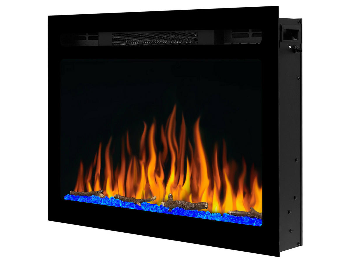 WAND-EINBAUKAMIN AF27WR – Breite 66 cm, 3D-Flammeneffekt, LED-Beleuchtung, Heizfunktion - Schwarz, Glas/Metall (72/54.2/14.5cm) - ArtiFlame
