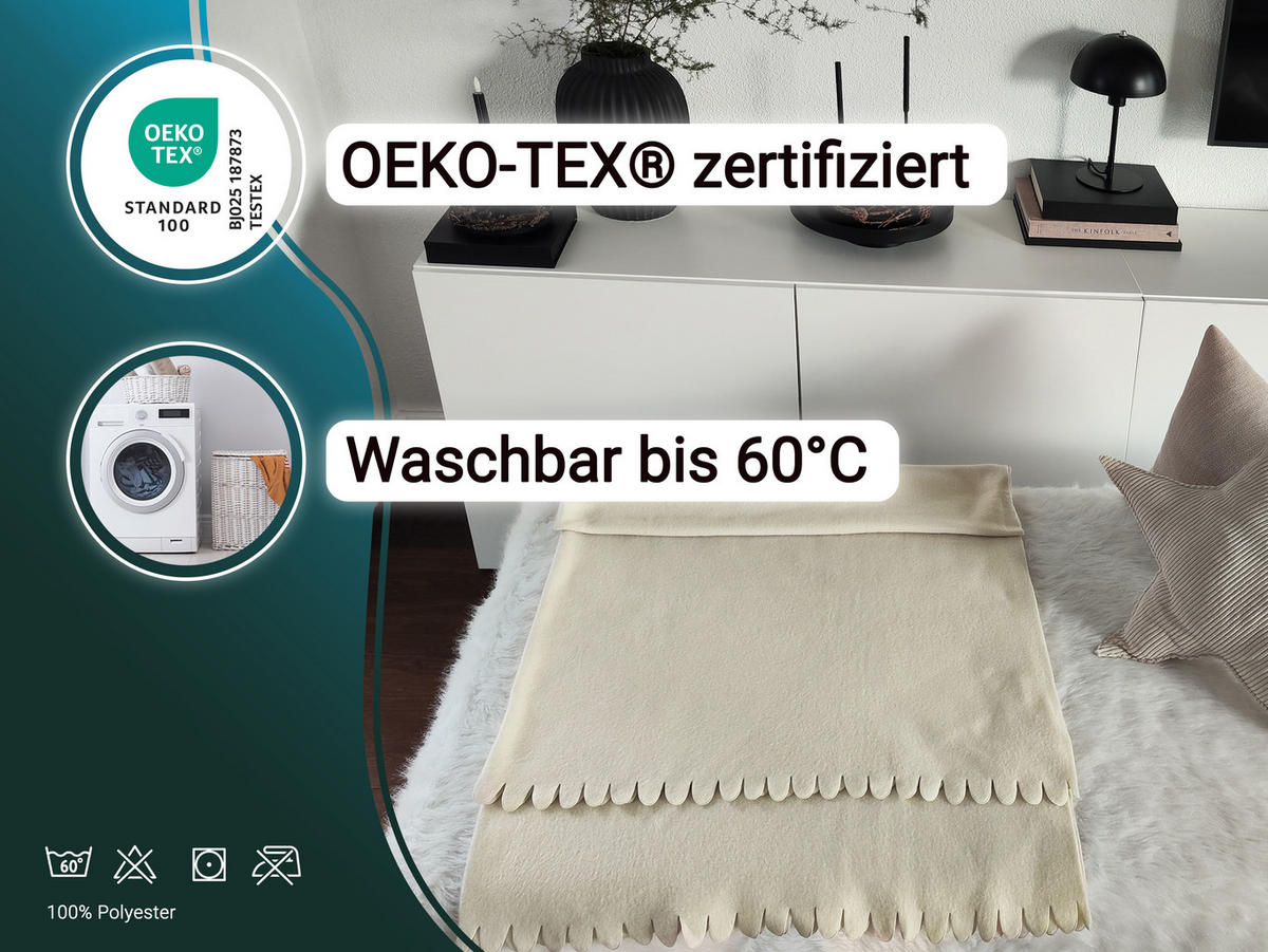 KUSCHELDECKE, 130x170 cm, 100% Polyester, Braun - Beige, Textil (130/170cm) - Zollner