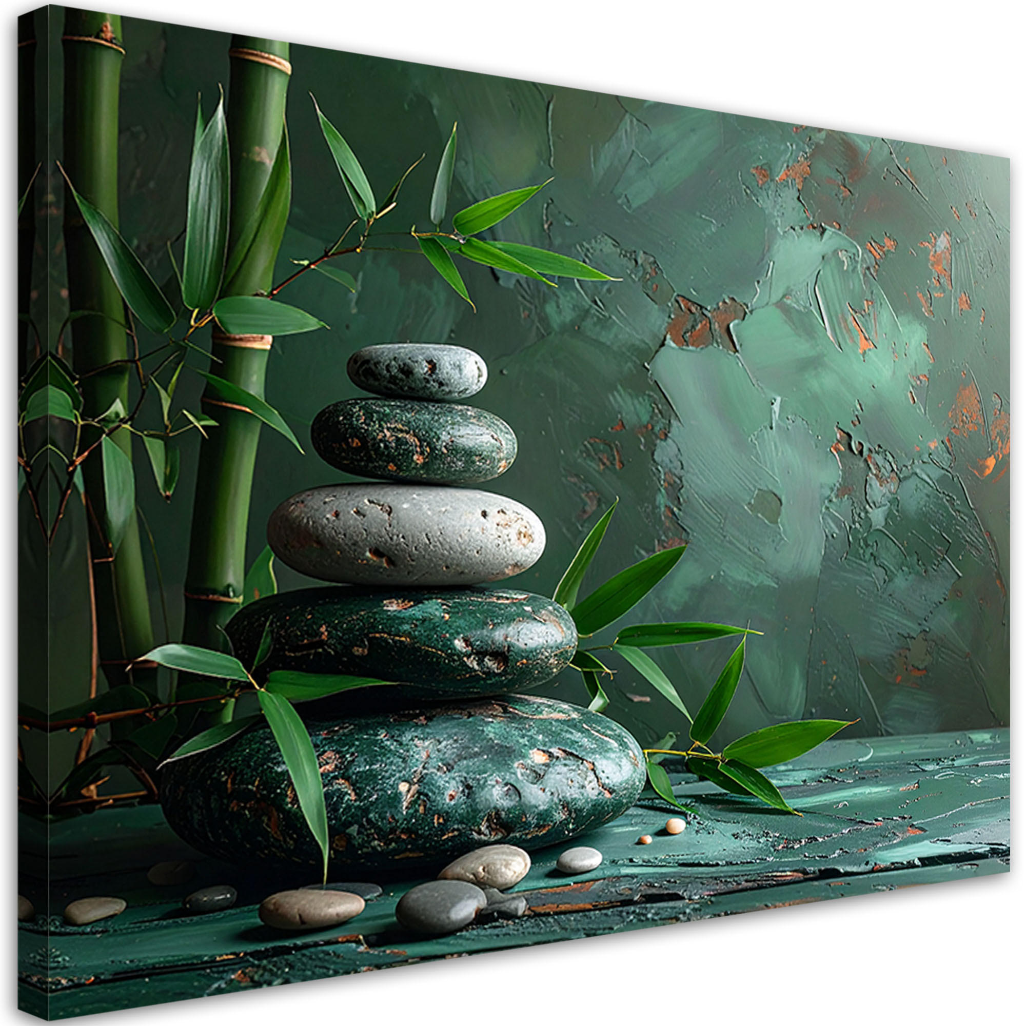 LEINWANDBILD Zen und Orientalisch 30x20cm - Grün, Textil (30/20cm) - Feeby